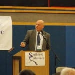 Alaska Department of Transportation deputy commissioner Mike Neussl addresses the Southeast Conference annual meeting September 21, 2016.