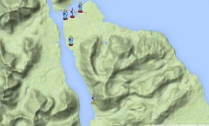 This map shows the five reports of people seeing a meteor early Saturday morning. Photo/amsmeteors.org